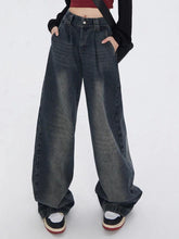 Vaqueros boyfriend de tiro alto lavados vintage oscuros